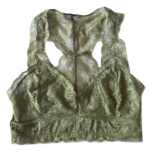 Wet Seal Green Floral Lace Bralette Size Small